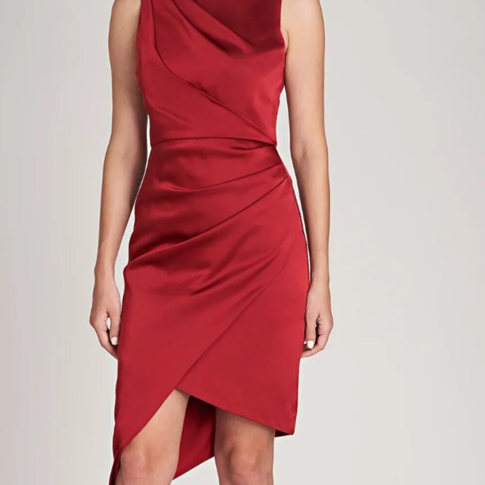 Thei New Faux Wrap crimson dress